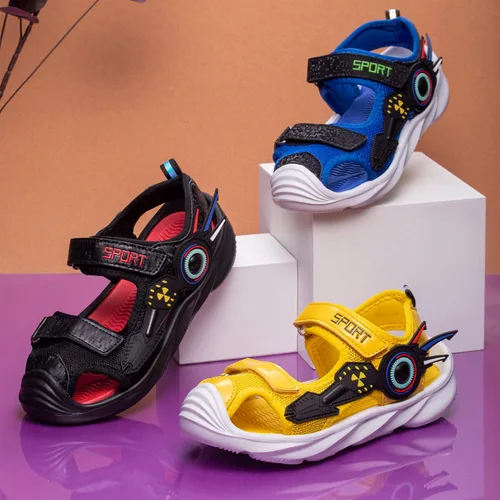 Miniatura 8 de Closed Toe Sandals for Boys and Girls for Active Play and Activities Adjustable Hook and Loop Straps, Breathable Mesh Upper, Comfortable and Thick