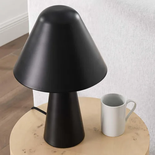 Miniatura 9 de Modway EEI-6529-BLK Jovial - Lámpara de mesa de metal con forma de hongo, color negro
