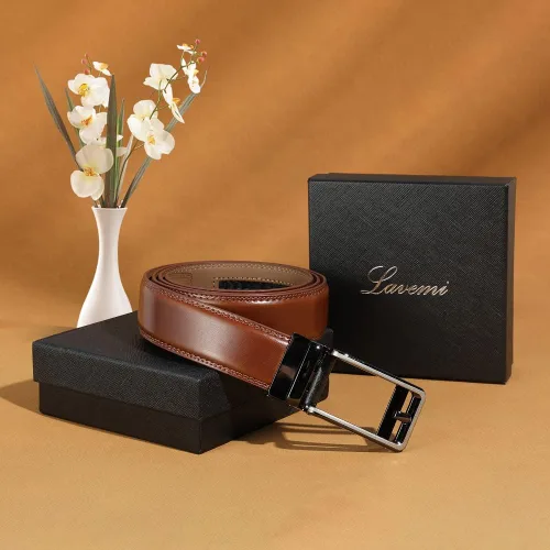 Miniatura 6 de Lavemi - Cinturón de cuero con hebilla automática, con elegante caja de regalo