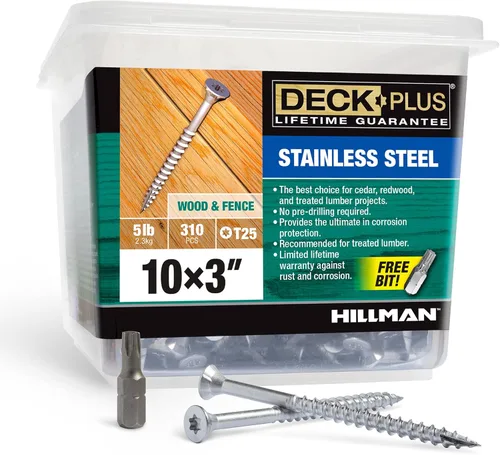 Miniatura 78 de Deck Plus Tornillos para Madera Exterior y Cercas con Revestimiento Epoxi de 1-5/8 Pulgadas #8 x 1-5/8" Torx/Star Drive Incluido Rosca Gruesa, Marrón