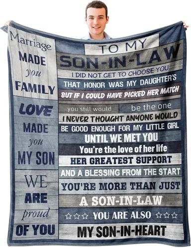 Xutapy Manta para yerno de 60 x 50 pulgadas, las mejores ideas de regalo de Navidad/cumpleaños para yerno de suegro