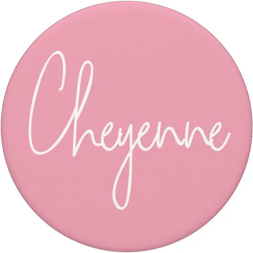 Miniatura 3 de Cheyenne Name Personalized Name White on Pink - Cheyenne - PopSockets Grip and Stand para teléfonos y tabletas, Negro