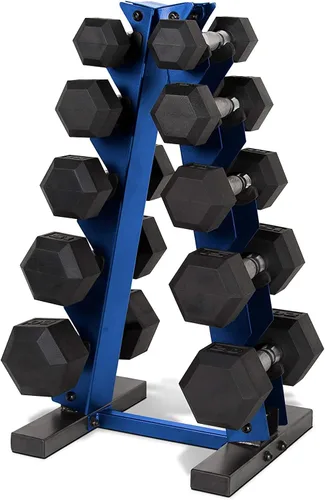 Miniatura 8 de CAP Barbell Juego de mancuernas de 150 libras con estante, serie Color Rojo
