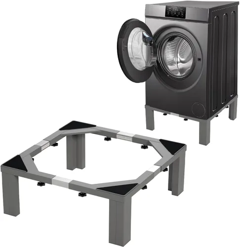 Miniatura 8 de Pedestal de lavandería de acero inoxidable resistente, soporte universal para lavadora y secadora de 12 pulgadas de altura para máquinas de carga