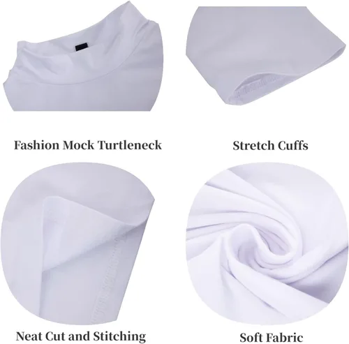 Miniatura 5 de Rela Bota Camisetas de moda para hombre, camisetas de cuello alto falso, ropa interior térmica, manga larga, ajustada, elástica, básica