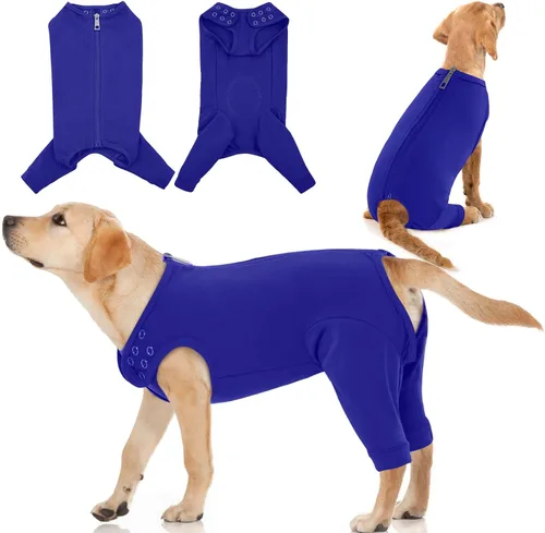 Miniatura 10 de IDOMIK Traje de recuperación para perro, manga de pierna de perro para dejar de lamer las piernas traseras, manga protectora para heridas
