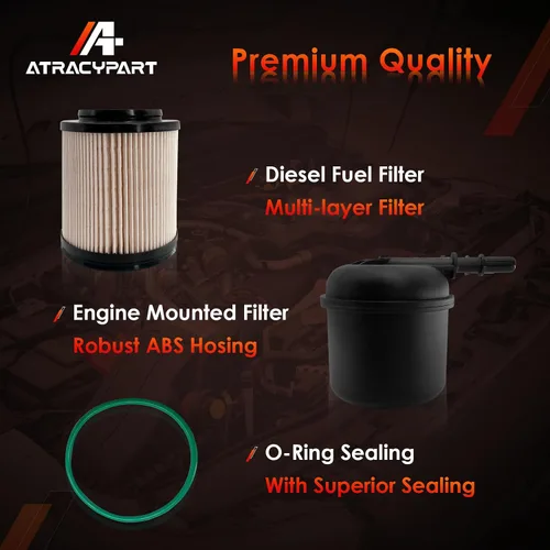 Miniatura 7 de Separador de agua con filtro de combustible diésel de 6.7 Power-stroke │Reemplazo para motores diésel Ford F250 F350 F450 F550 Super Duty V8