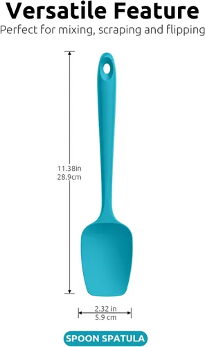 Miniatura 2 de U-Taste Juego de espátulas de cuchara de silicona, 600ºF de alta resistencia al calor, raspador de goma flexible de grado alimenticio, mezcla