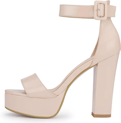 Miniatura 8 de IDIFU - Tacones de plataforma de 5pulgadas para mujer, sandalias Sabrina IN5 de tacón alto y grueso, correa de tobillo, zapatos sexis y elegantes