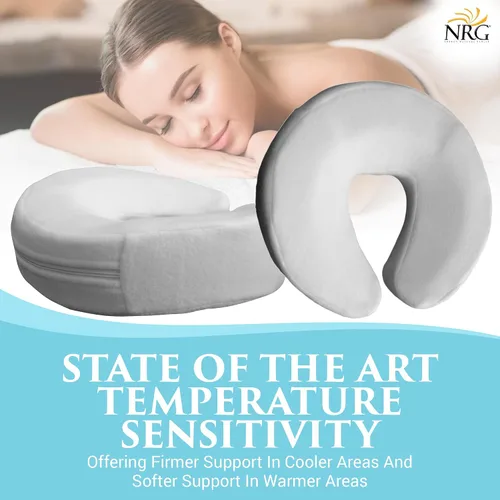 Miniatura 4 de NRG Mesa de masaje de espuma viscoelástica con funda de forro polar ultrasuave, almohadilla de almohada para reposacabezas que elimina los puntos