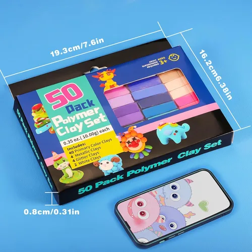 Miniatura 6 de CiaraQ Kit de arcilla polimérica, mini juego de arcilla para modelar para niños/principiantes/artistas, 48