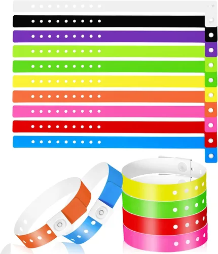 60 pulseras de vinilo en 10 colores, pulseras de plástico para eventos, pulseras de plástico neón, pulsera de colores para eventos, conciertos,
