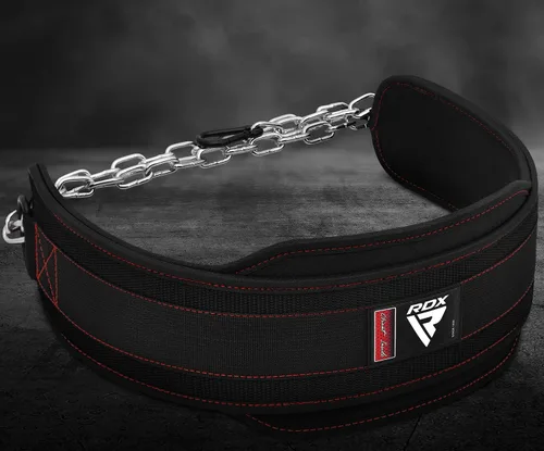 Miniatura 7 de RDX Cinturón de inmersión para levantamiento de pesas, cadena de acero ajustable de 36 pulgadas, cinturón de inmersión, entrenamiento de gimnasio