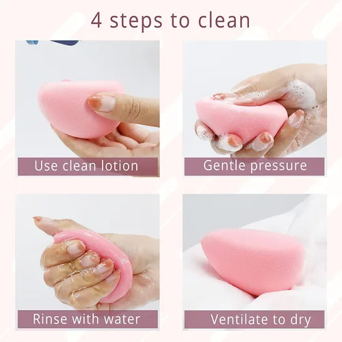 Miniatura 7 de BEAKEY - Juego de 2 esponjas de maquillaje, esponja de maquillaje para difuminar la base, acabado impecable al usarla con productos líquidos