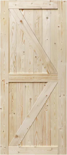 Miniatura 8 de S&Z TOPHAND Puerta de granero de 24 x 84 pulgadas, pino nudoso británico sin terminar/estilo rústico tradicional americano/superficies
