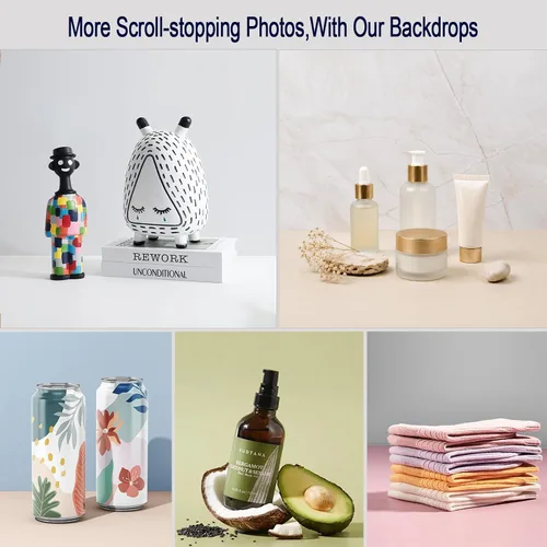 Miniatura 5 de Tablero de fondo de fotos Fotografía del producto: 10 piezas de 20 patrones Kit de fondo de comida de mesa - Accesorios planos para joyas