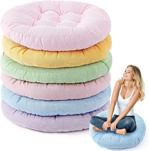 Miniatura 23 de Almohadas de suelo Jerify 22 x 22 Pulgadas Redondas Cuadradas Grandes Almohada de meditación para piso para aula Meditación para adultos Almohada