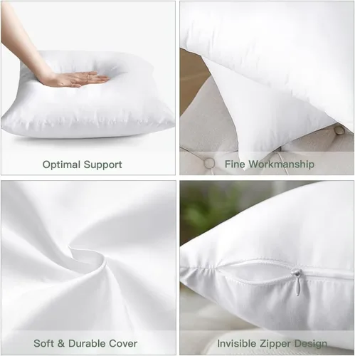 Miniatura 4 de OTOSTAR Paquete de 2 rellenos de almohada decorativa, 16 x 24 pulgadas, relleno interior de cojín rectangular suave esponjoso mullido, almohadilla