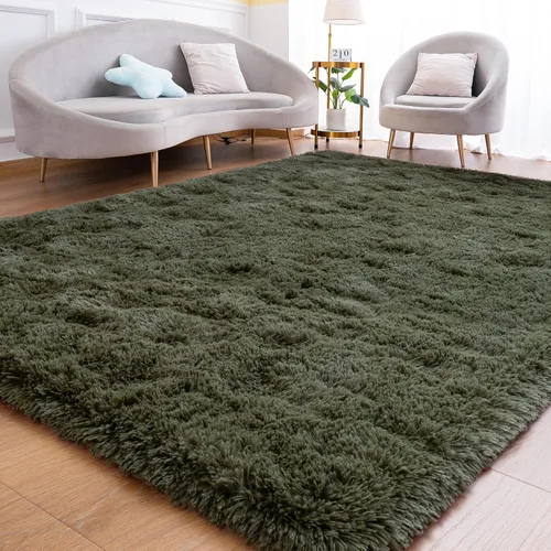 Miniatura 9 de Goideal Alfombra mullida para dormitorio, sala de estar, alfombra de noche beige de 2 x 6 pies, pelo largo de pelo sintético, alfombra moderna