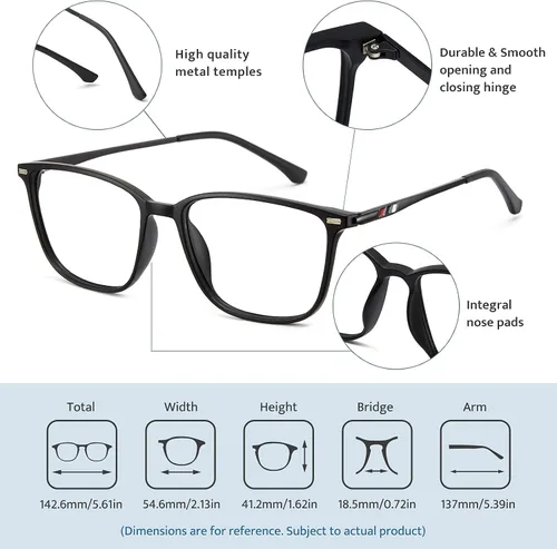 Miniatura 4 de Cyxus Gafas de bloqueo de luz azul para hombres y mujeres, cuadrados, TR90, marco antifatiga ocular, oficina, computadora, juegos, estudio 8208