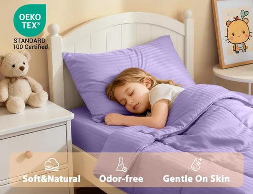 Miniatura 4 de ZPECC Juego de ropa de cama para niños pequeños, juego de ropa de cama hipoalergénico para cuna de bebé de 4 piezas para niños y niñas, incluye