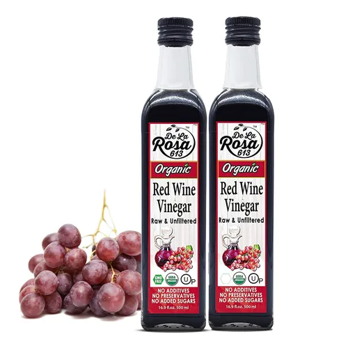 Miniatura 12 de De La Rosa - Vinagre orgánico de vino tinto y blanco, crudo y sin filtrar, con la "madre", Kosher para Pascua, vegano, sin OMG y sin gluten, ideal