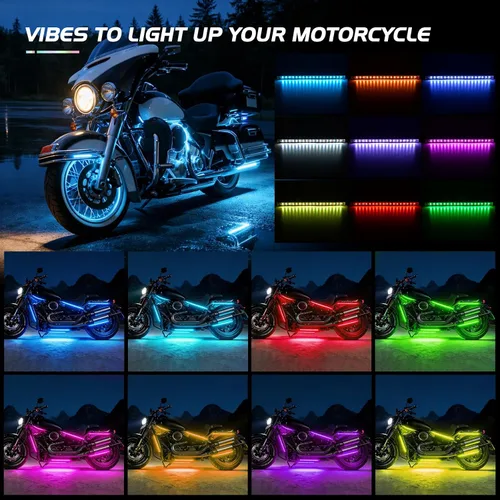 Miniatura 2 de Nilight - TL-35 Kit de luces LED RGB para motocicleta, 12 piezas, impermeable, multicolor, lámpara de luces de atmósfera con controles remotos