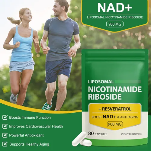 Miniatura 2 de Daiasns Suplemento NAD de 900 mg – Suplementos liposomales de nicotinamida ribósido NAD+ con resveratrol que apoya la energía muscular, cerebro