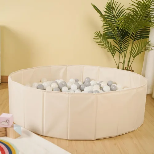 Miniatura 5 de Pozo de pelotas para bebés, bebés, perros, gatos, niños pequeños, tienda de campaña plegable, corralito de juegos con bolsa de almacenamiento, Beige