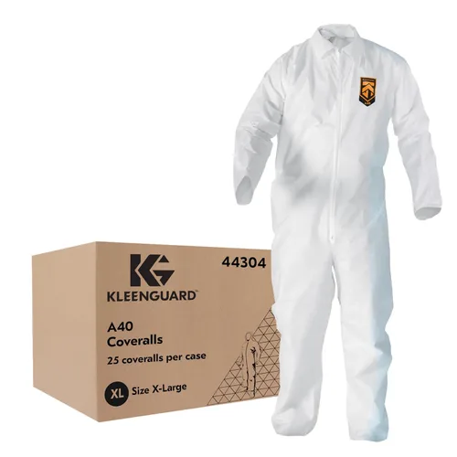 Miniatura 10 de KleenGuard™ A40 - Overol de protección contra líquidos y partículas (44303), cremallera frontal, blanco, grande (cantidad 25)