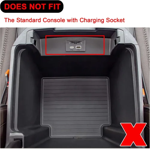 Miniatura 2 de TOPINSTALL Bandeja de Consola Deslizante Eléctrica Compatible con Accesorios Chevy Tahoe/Suburban/GMC Yukon 2021-2026, Organizador de Reposabrazos