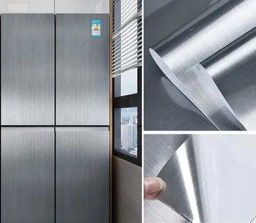 Miniatura 4 de Papel de contacto con aspecto de metal, papel plateado para estante de lavavajillas, electrodomésticos, revestimiento de refrigerador, adhesivo