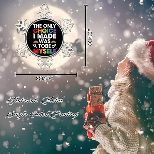 Miniatura 2 de Adornos de orgullo LGBT arcoíris para árbol de Navidad, progreso LGBTQ, orgullo arco iris, adornos de Navidad gay lesbianas, orgullo gay, recuerdo