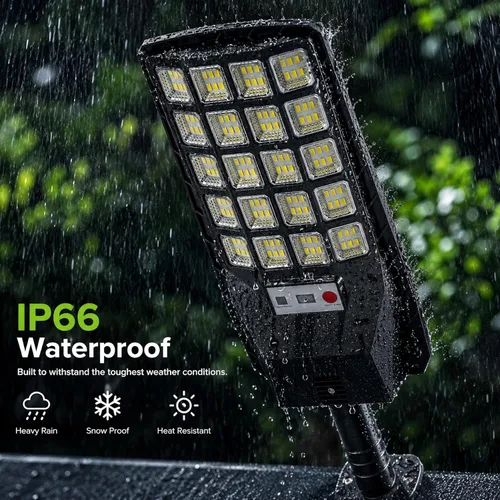 Miniatura 5 de WYWNA Farolas solares impermeables para exteriores, gran angular de 6500 K, luz de inundación solar con sensor de movimiento y control remoto, luz