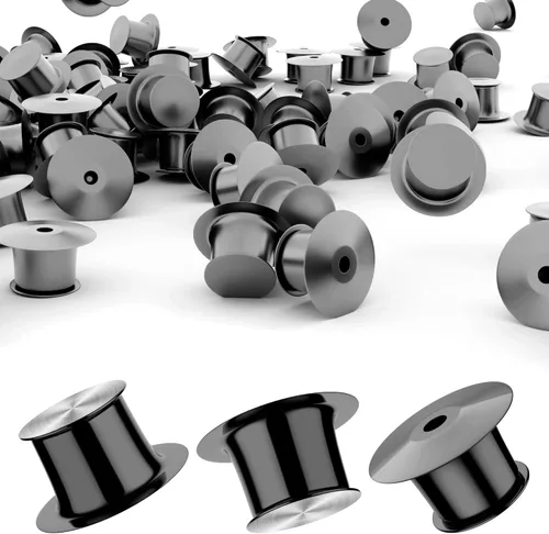 Miniatura 19 de Parte trasera de pasador de metal, cierre de pasador de bloqueo, 20 piezas de cierre de aguja, cierre trasero, abrazadera de cabeza plana, broche