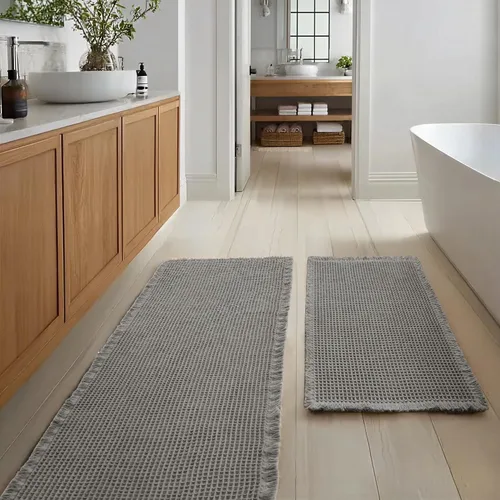 Miniatura 15 de JIUZHEN Tapete de Baño Mejorado con Diseño de Gofre Súper Absorbente Tapetes de Baño Antideslizantes Alfombras de Baño Lavables a Máquina de Secado