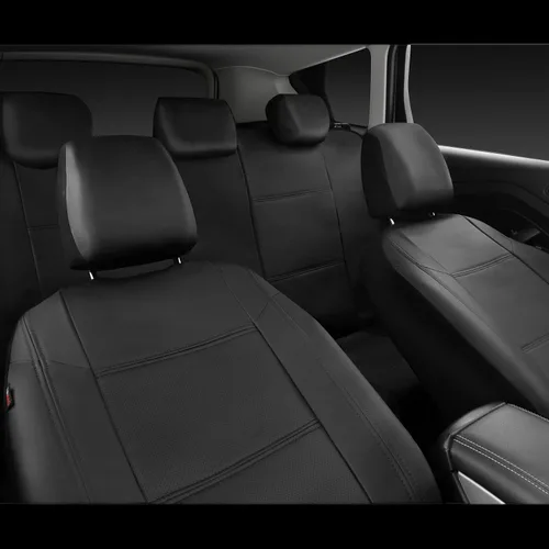 Miniatura 6 de CAR Pass Skyline - Fundas de asiento de cuero de alta calidad, impermeables, de poliuretano, juego completo, fundas de asiento delantero y trasero