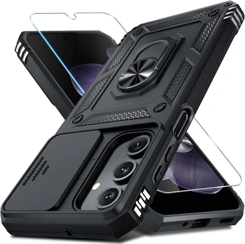 Miniatura 36 de Janmitta Compatible con Galaxy A15 5G Funda con Cubierta Deslizante Integrada para Lente de Cámara + Protector de Pantalla + Soporte de Anillo