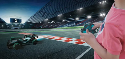 Miniatura 4 de LEXiBOOK, Crosslander® Racing, auto de carreras de control remoto, Fórmula 1, hasta 10 km/h, efectos de luz y sonido, chorro de humo, control remoto