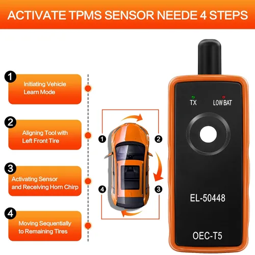 Miniatura 5 de Herramienta de reaprendizaje TPMS para sensor de neumáticos de automóvil, FIRSTOOL EL-50448 TPMS herramienta de reinicio de neumáticos, herramienta