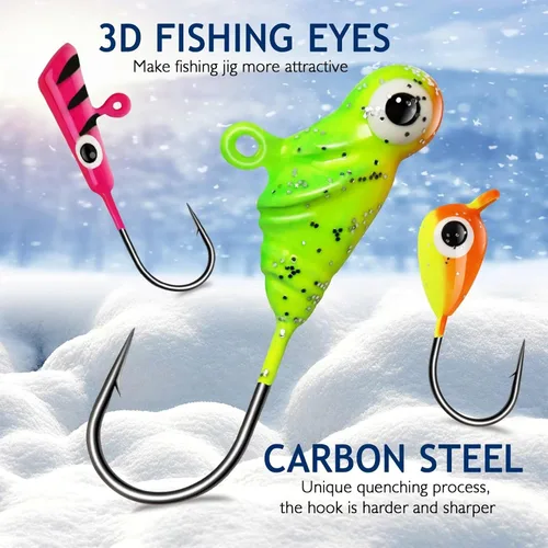 Miniatura 2 de Kit de Pesca Dovesun Señuelos de Pesca en Hielo Plantillas de Pesca en Hielo Señuelos de Pesca en Hielo para Lucios Señuelos de Crappie 135