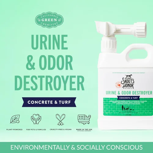 Miniatura 2 de SKOUT'S HONOR Destructor de orina y olor para mascotas, hormigón y césped, fuerza profesional, impulsado por plantas, eliminador de orina libre
