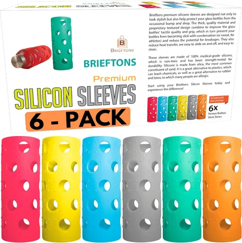 Brieftons Fundas de silicona: paquete de 6 fundas de protección antideslizantes aisladas, ultra gruesas y duraderas, mejores que el neopreno y el