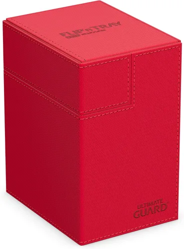 Miniatura 13 de Estuche Ultimate Guard Flip'n'Tray 100+, para 100 cartas con fundas dobles de TCG + bandeja para dados, negro, cierre magnético independiente