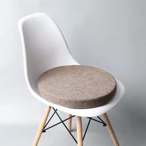 Miniatura 11 de Cojín redondo suave para dormitorio, oficina, cocina, comedor, cojín antideslizante para silla y cojín de asiento de 14 pulgadas, negro (YZ210918)