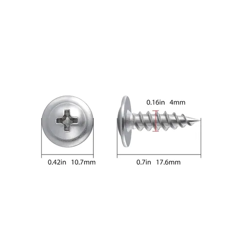 Miniatura 2 de Tornillos para madera de cabeza segmentada Phillips, de acero inoxidable 410, metal autorroscante rápido, 350 unidades, de 5/8 pulgadas #8 Plateado