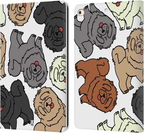 Head Case Designs Chow Chow - Funda de piel tipo cartera con diseño de razas de perro y papel tapiz a juego compatible con Apple iPad 9.7 2017 /