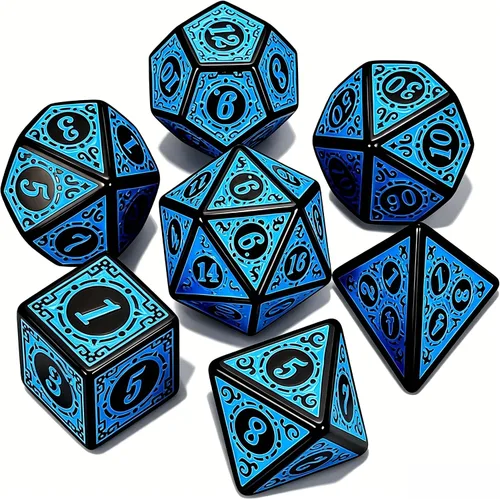 Miniatura 26 de CiaraQ DND Juego de Dados Poliédricos para Dungeons and Dragons RPG MTG Juegos de Mesa de Rol - con 1 Bolsa de Dados (Aguamarina + Brillantina)