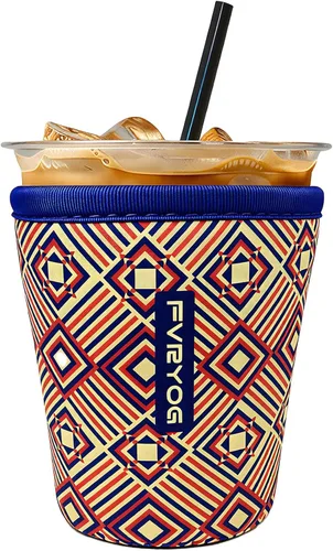 Miniatura 100 de Fundas de neopreno reutilizables aisladas para café helado, fundas para tazas de café helado, fundas para bebidas heladas y calientes