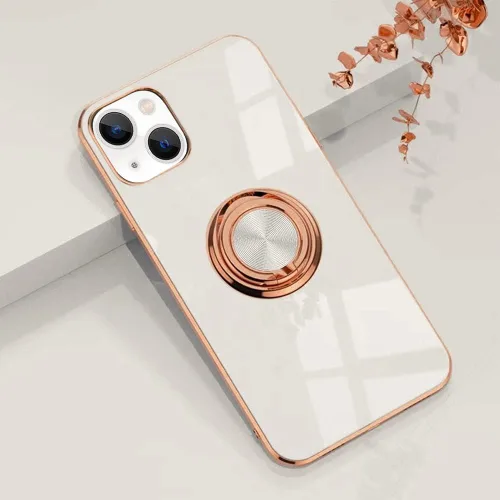Miniatura 80 de Compatible con iPhone 11 Kickstand, anillo de rotación de 360 grados integrado con borde de oro rosa brillante que funciona con soporte magnético